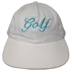 Golf Baseball Cap White One Size Stretchable Embroidered Vented Holes Kc Brand